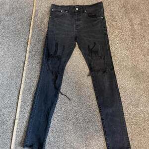 Purple Brand P001 Black Wax Destructed Denim Jeans